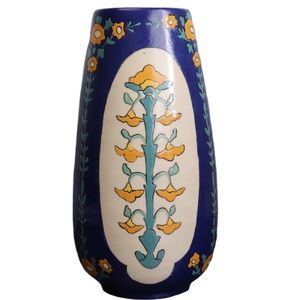 Art Deco Cloisonné Ceramic Earthenware Vase circa 1926 Signed Jennie Peterson